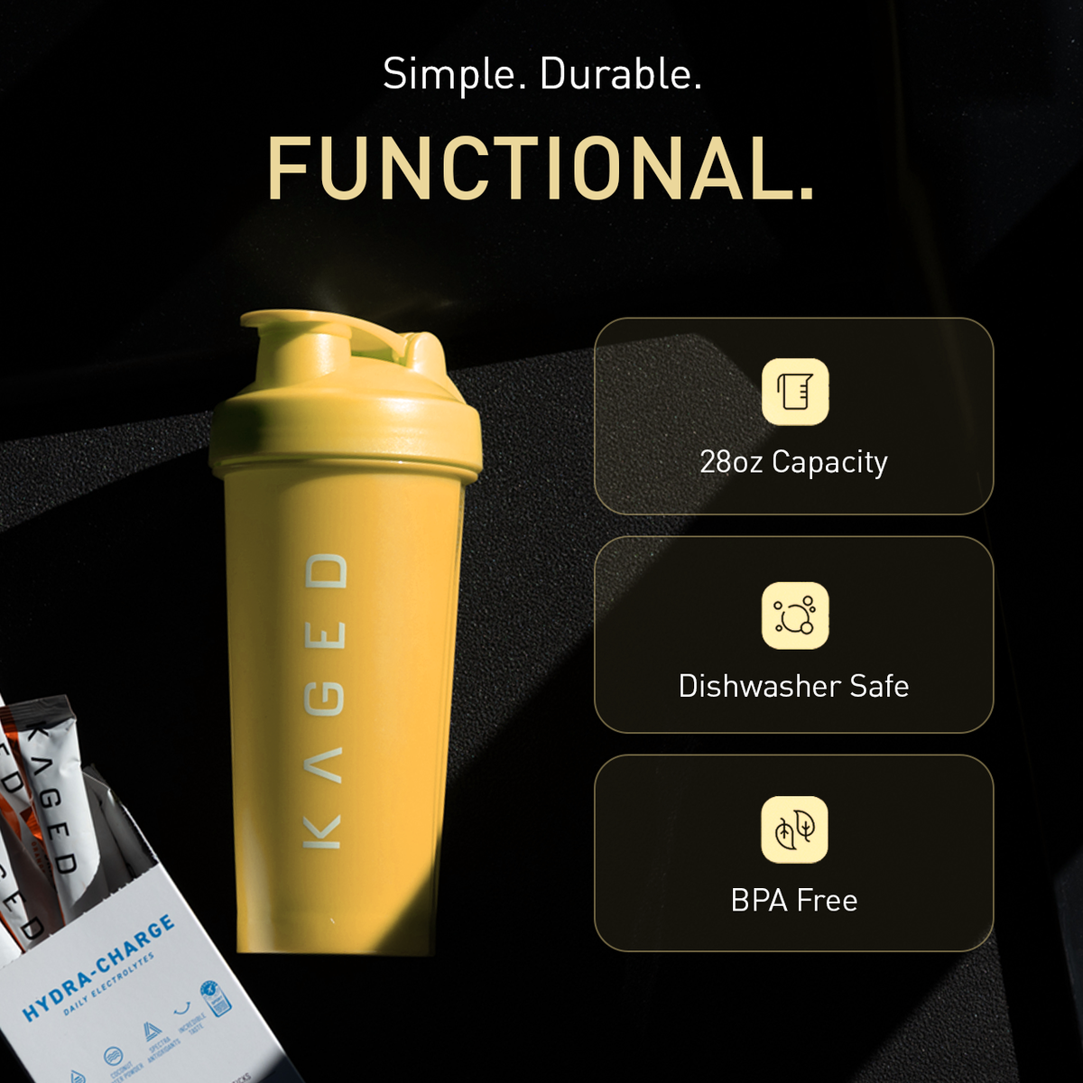 Shaker Bottle - Yellow
