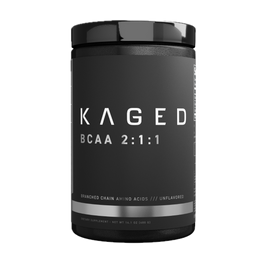 Kaged BCAA 2:1:1 supplement for muscle recovery and reduced fatigue during workouts.