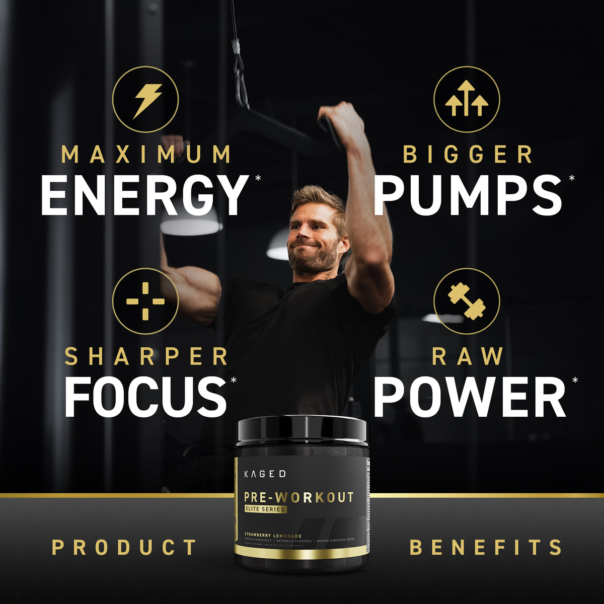 PreWorkout Elite Unleash Energy & Power Kaged