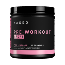 Kaged Pre-Kaged Sport pre-workout powder, designed for quick energy and hydration support.