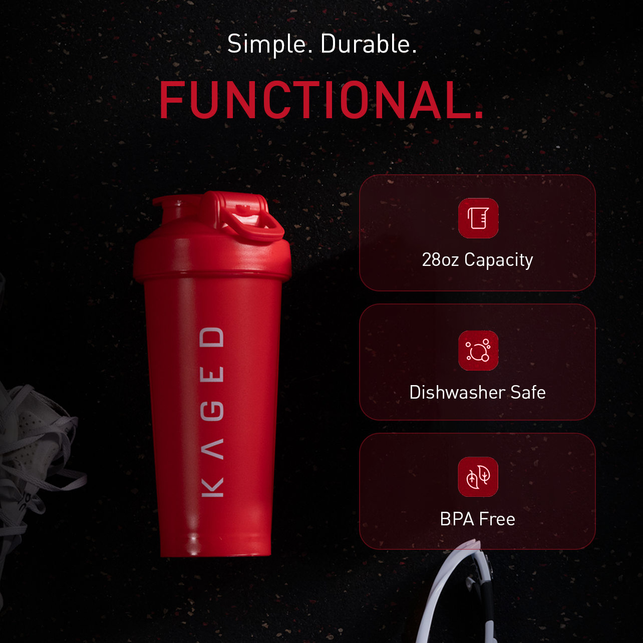 Shaker Bottle - Crimson