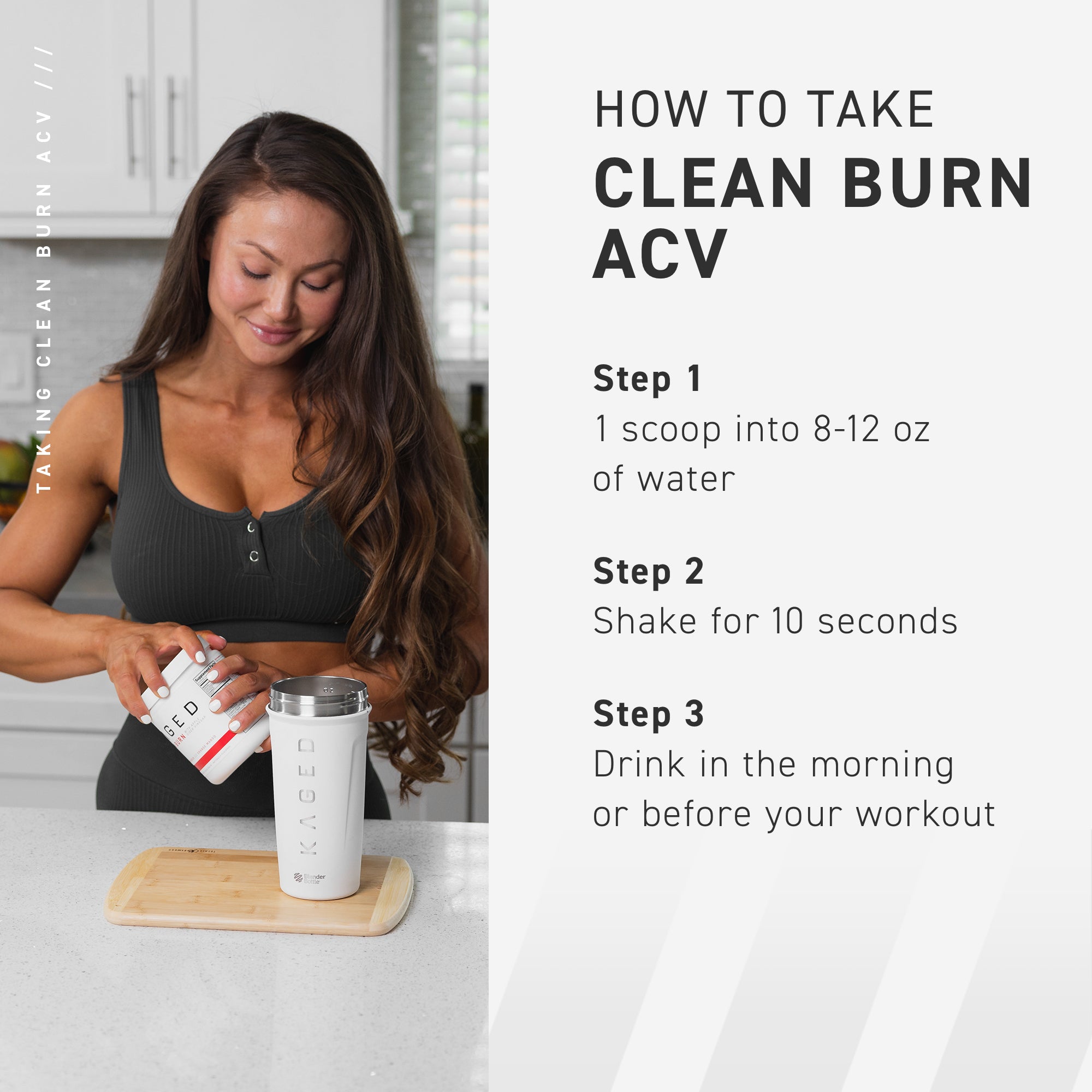 Kaged Clean Burn Powder Fat Burning Powder w/ Apple Cider Vinegar